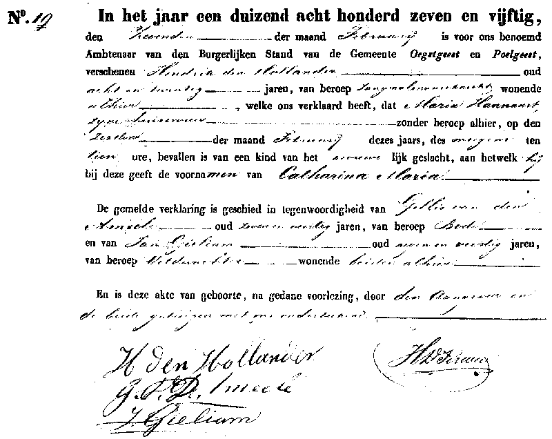 18570207 geb akte 19 Catharina M dv H d Hollander - M Hannaart